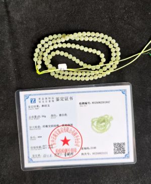 5mm Light Green Nephrite Jade Beads: DIY Necklace Bracelet (62cm Strand, 118 beads)